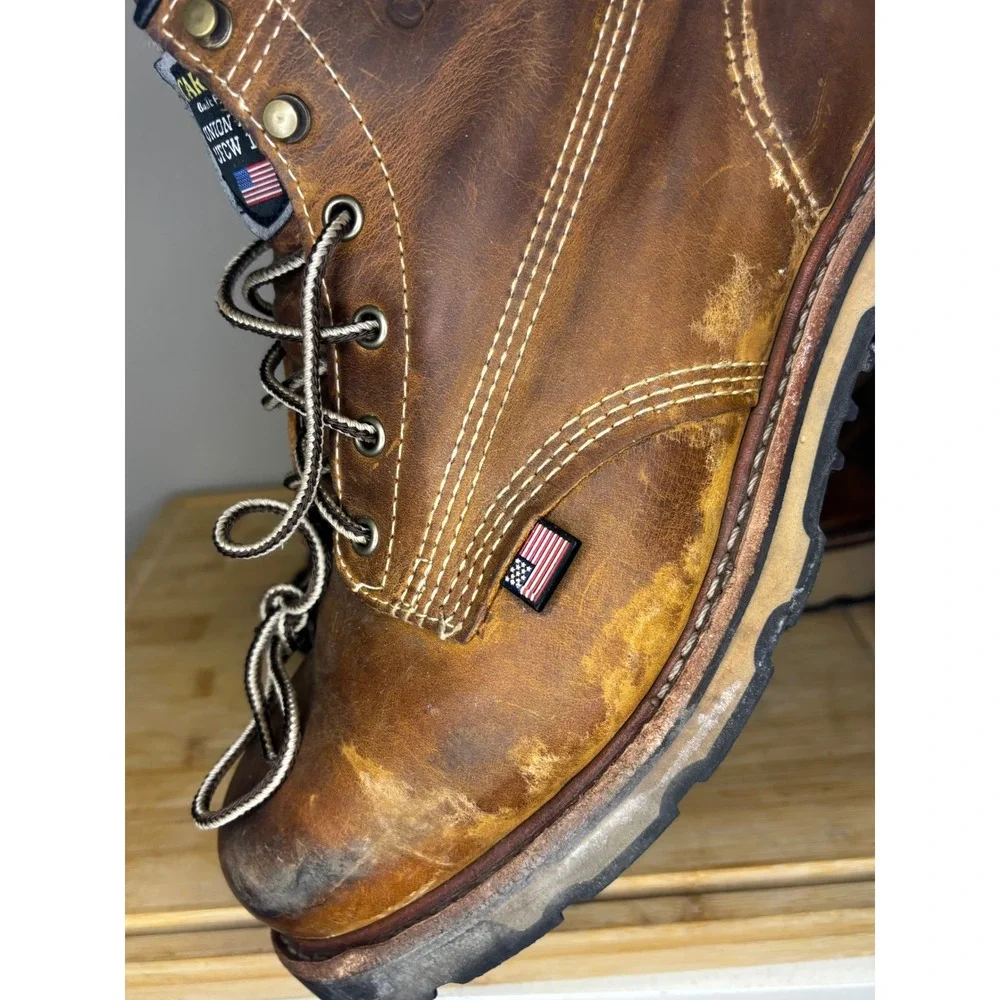 Carolina CA7029 Mens 10.5 2E Brown Leather Work Boots Union Made EH Rated